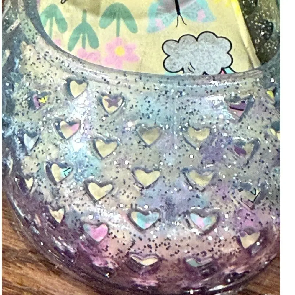Wonder Nation Rainbow Glitter Jelly Shoes Girls 6C Unicorn Heart Velcro Sandals